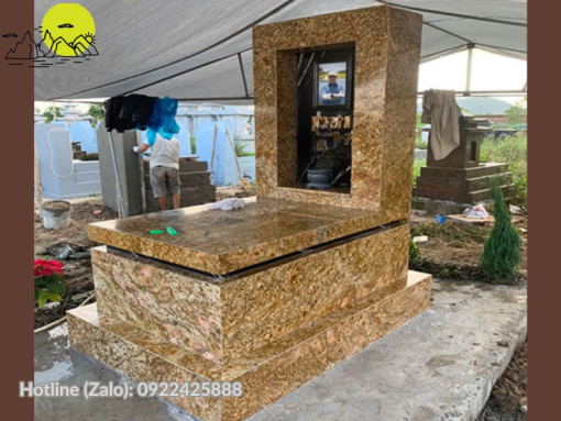 Đá ốp mộ granite màu vàng