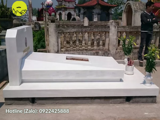 Đá ốp mộ marble màu trắng