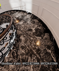Đá ốp cầu thang Granite Black Forest