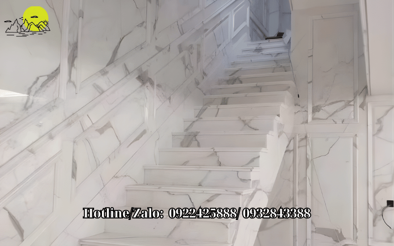 Cầu thang đá hoa cương Trắng
