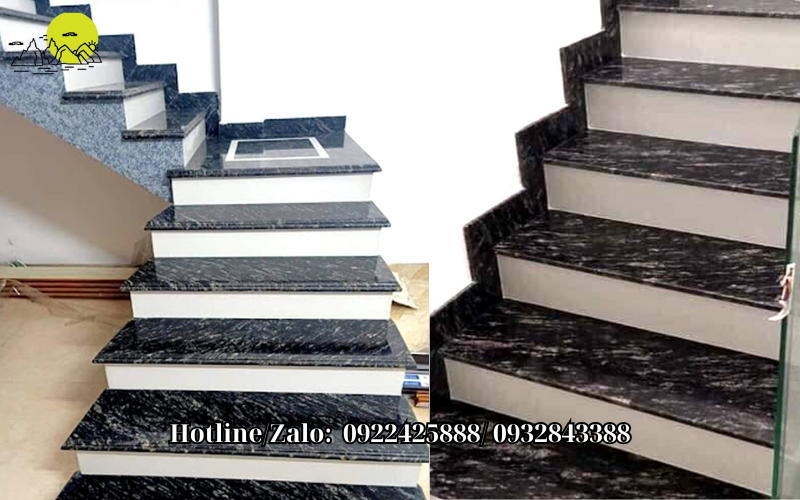 Đá cầu thang màu đen rừng cổ trắng