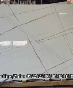 Đá ốp cầu thang marble trắng ý