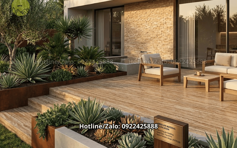 Đá travertine Brown Noce