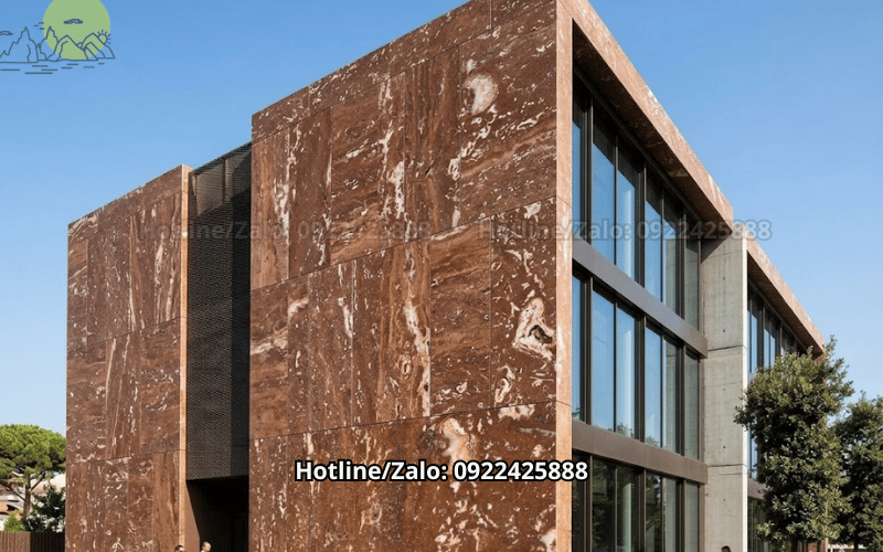 Đá Travertine Brown Rosso