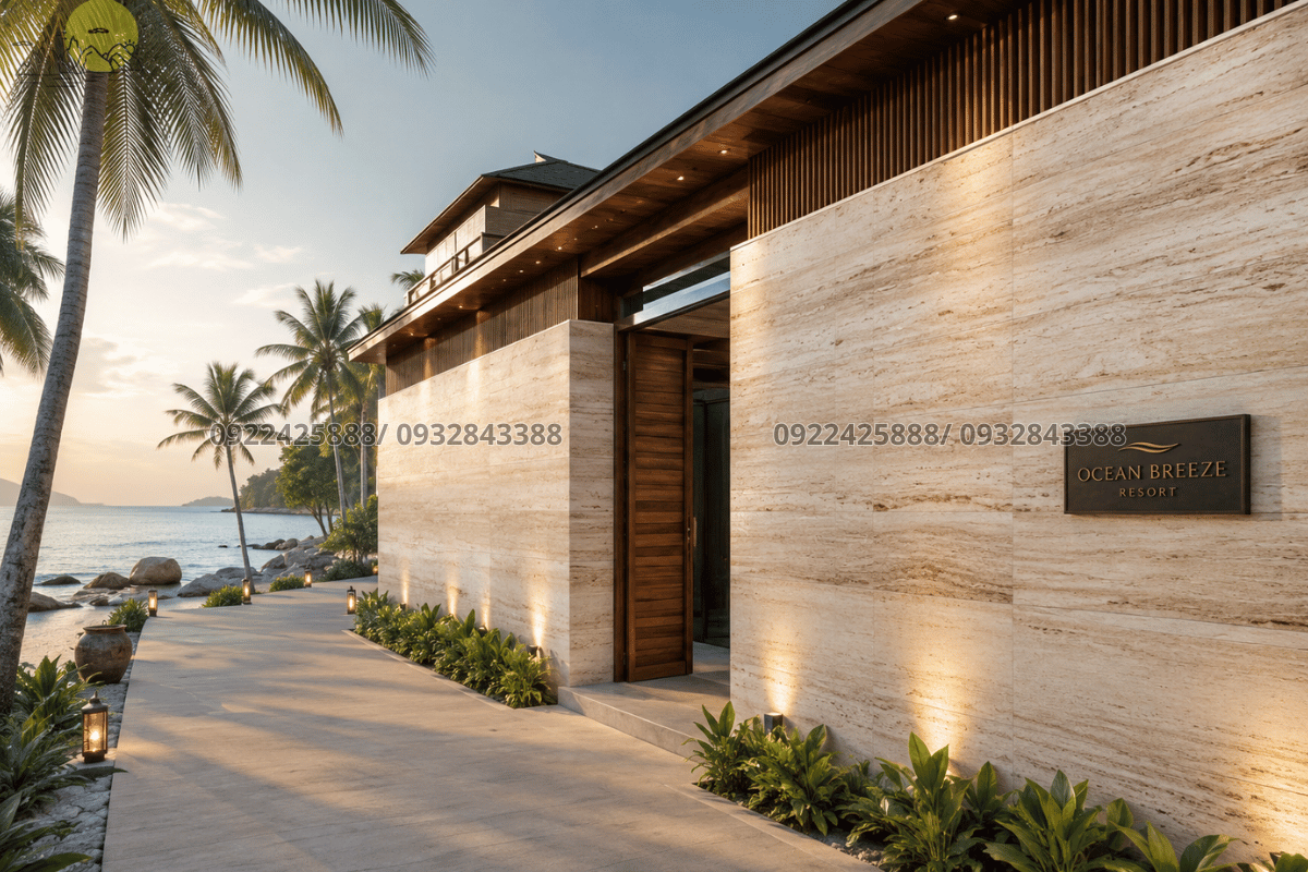 30 mẫu Đá Travertine - Khả năng chịu nắng gió ngoài trời vượt trội của đá Travertine