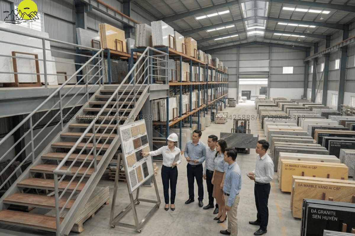 Hệ thống tổng kho lưu trữ đá ốp lát quy mô lớn của Tổng Kho Đá