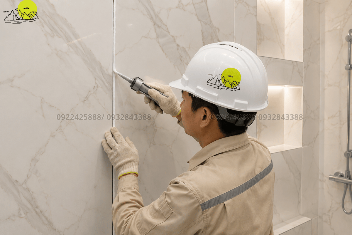 Hệ thống nêm kít cân bằng khóa mạch đá tường tắm thẳng đứng phẳng mịn