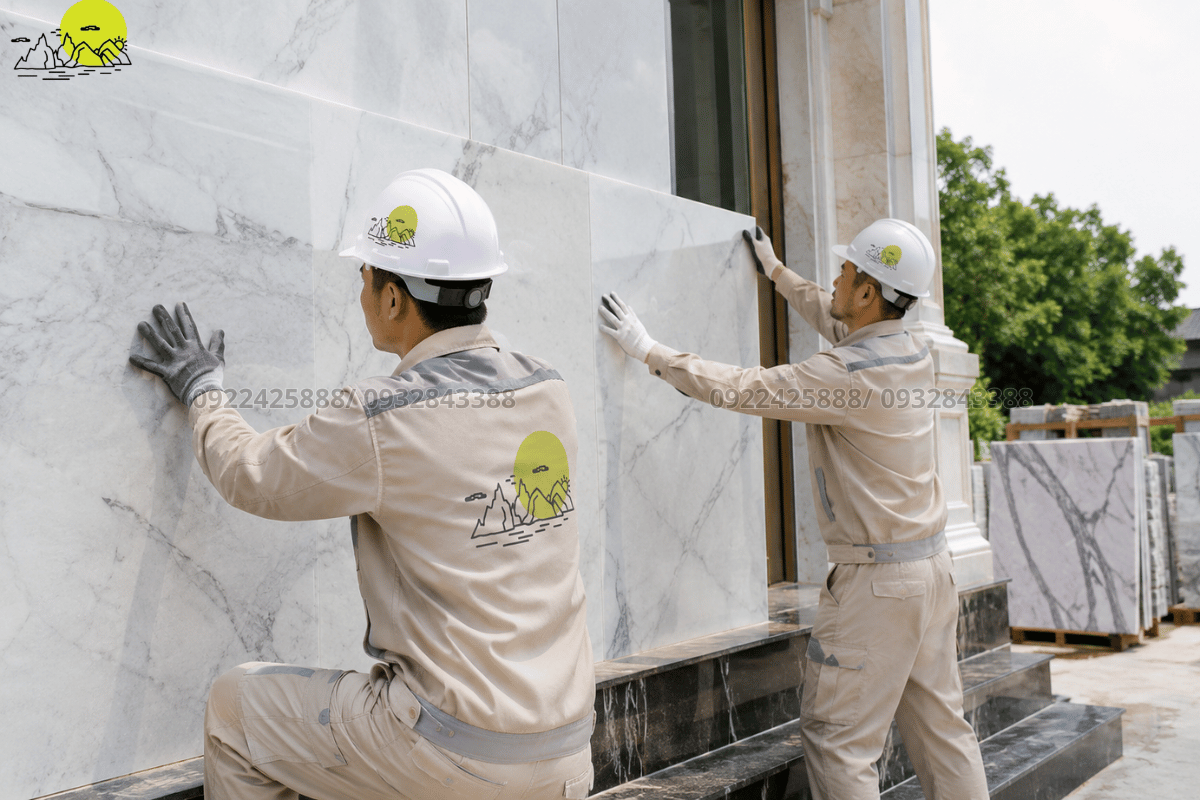 Dịch vụ thi công đá ốp lát mặt tiền cao cấp uy tín chuyên nghiệp trọn gói