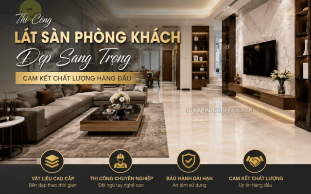 thi công lát sàn phòng khách