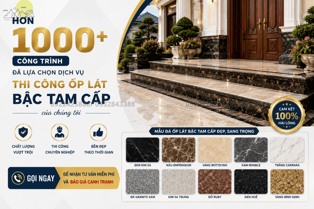 Thi Công Ốp Lát Bậc Tam Cấp Đá Granite Marble Chất Lượng Gọi Ngay Hôm Nay
