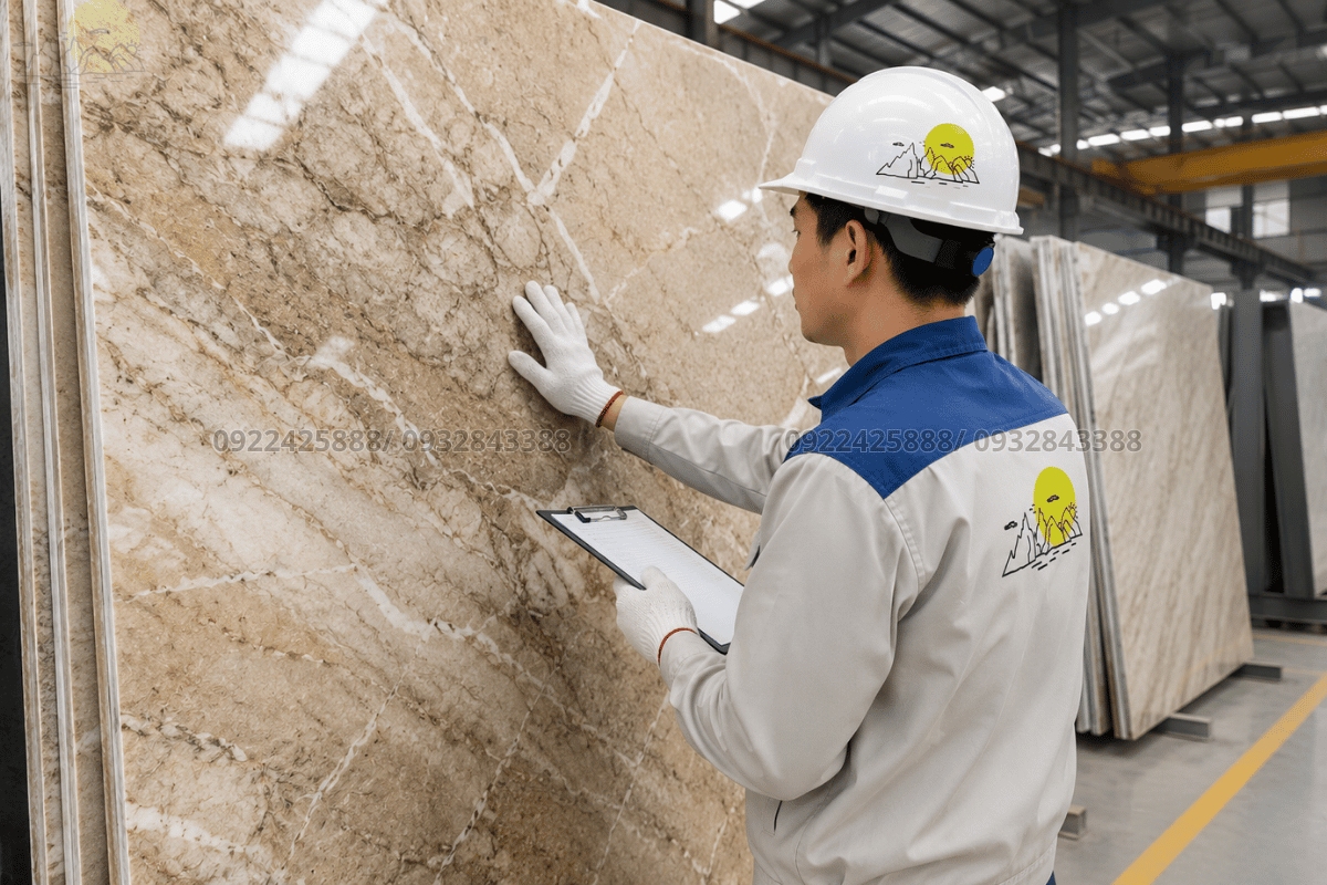 Kiểm tra chất lượng đá trước khi đưa vào lắp đặt