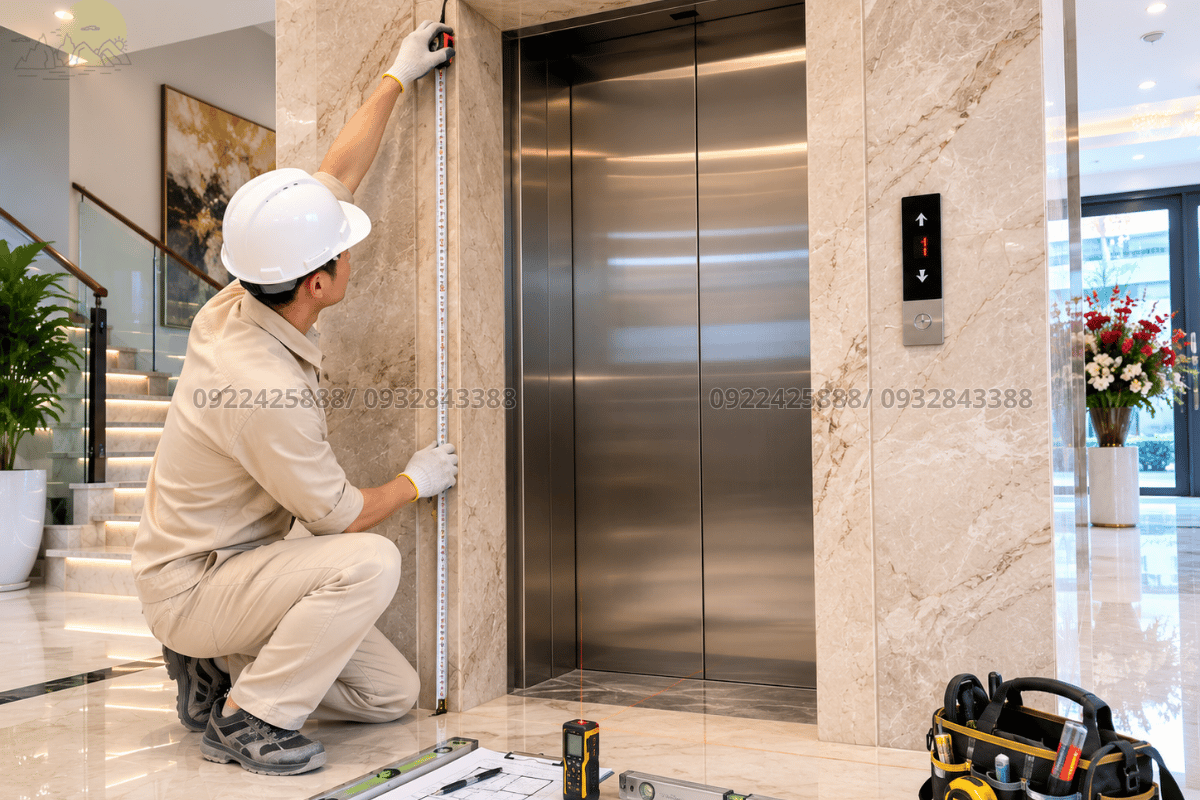 Đo đạc thực tế sau khi nắm được kích thước cửa thang máy tiêu chuẩn