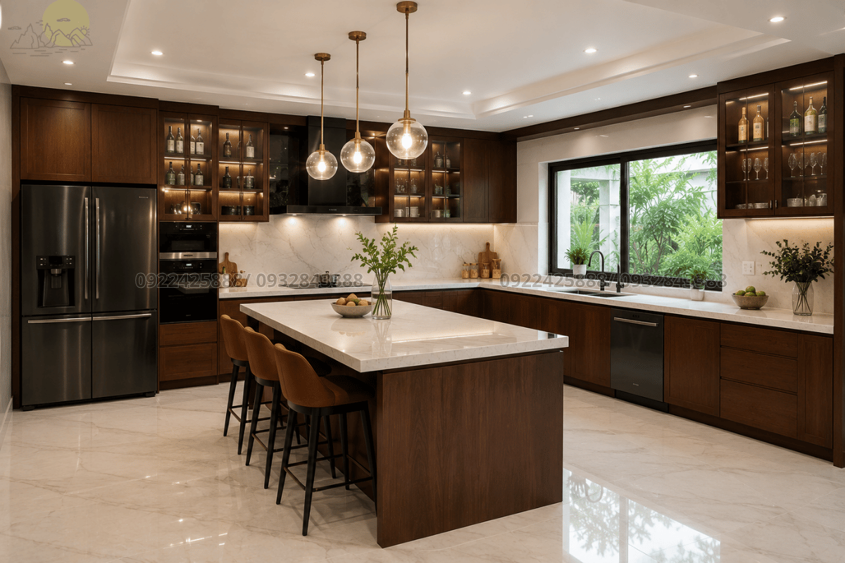 Tổng Kho Đá đơn vị thi công bàn bếp có lavabo uy tín