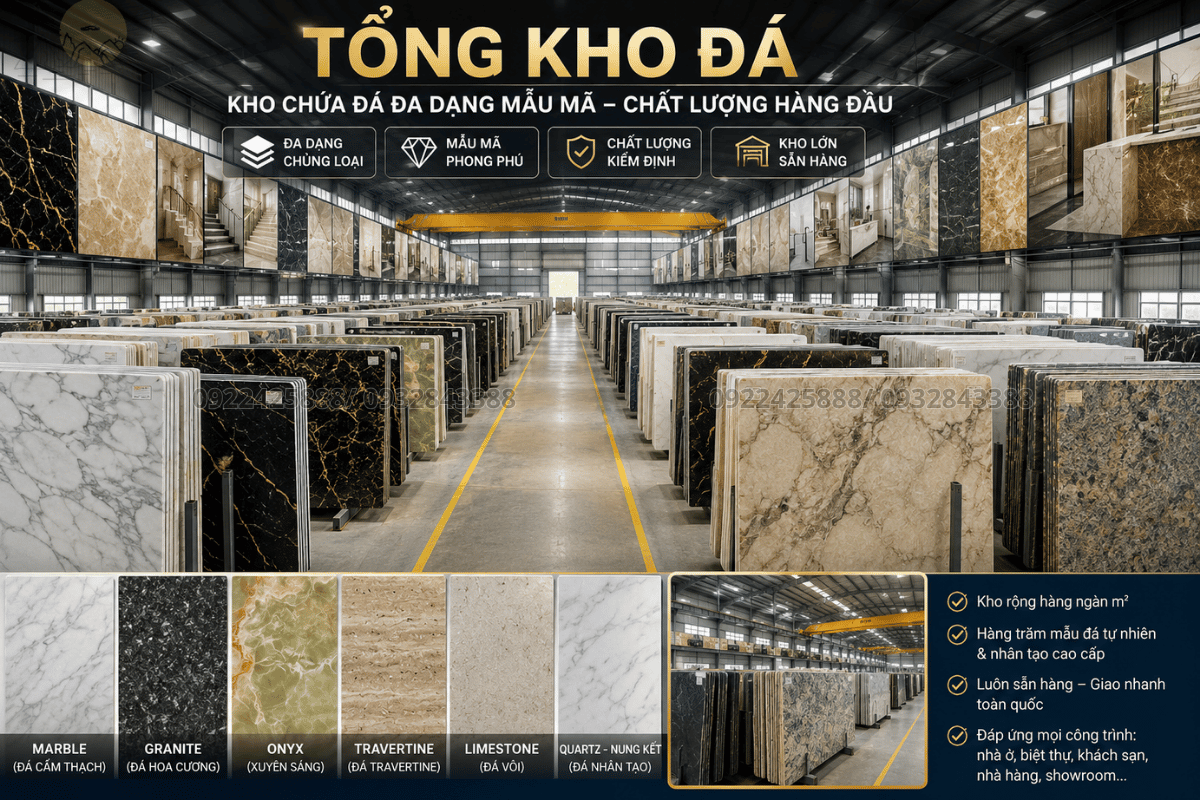 Tổng Kho Đá cung cấp vật liệu đạt chuẩn tiêu chuẩn thi công đá cầu thang