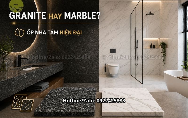 Đá Granite Hay Marble Ốp Nhà Tắm Phù Hợp Hơn Cho Không Gian Hiện Đại?