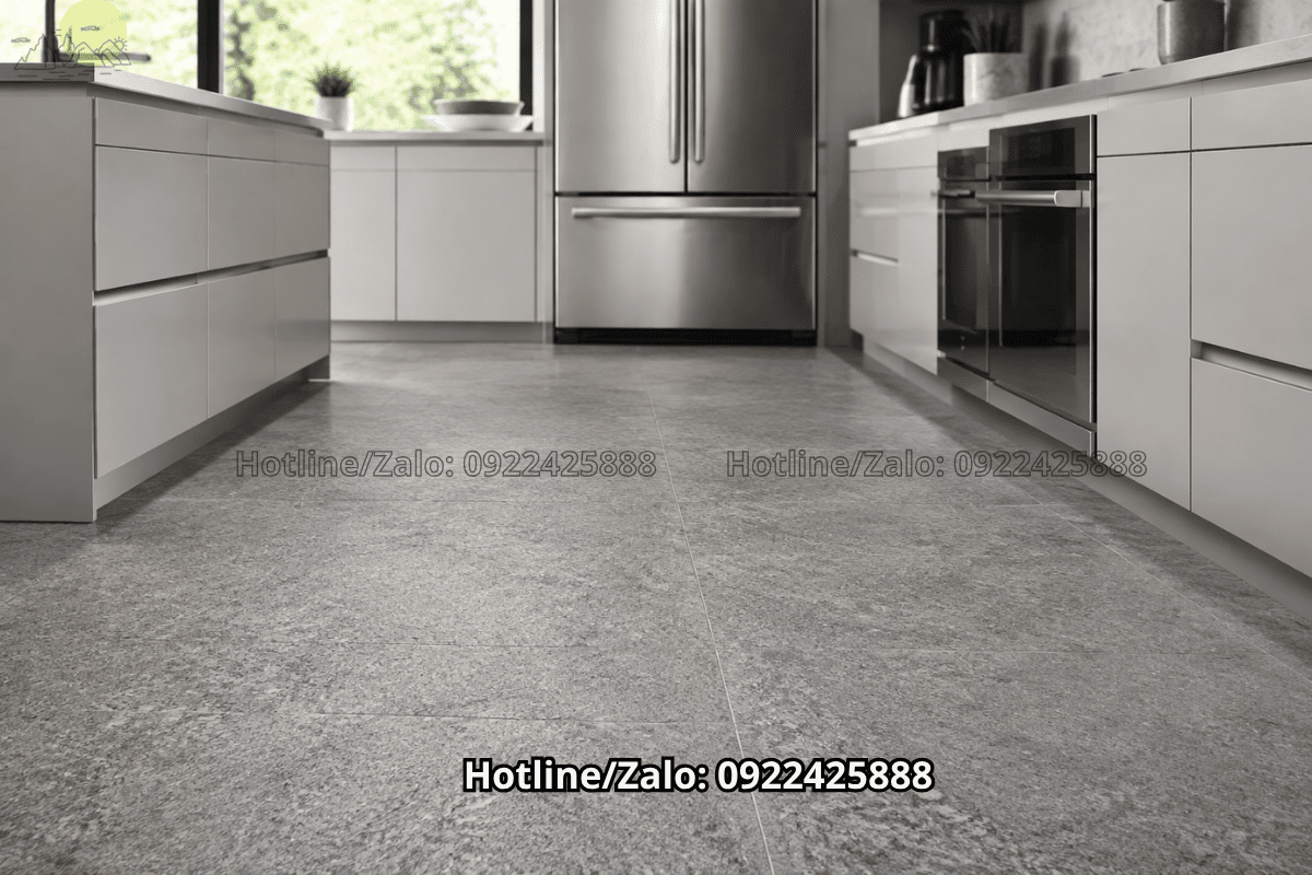 Bề mặt đá granite mài mờ chống trơn cho bếp