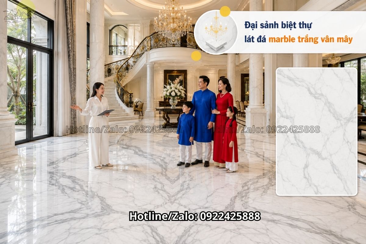 Đá granite xám lát sàn biệt thự hiện đại bền đẹp
