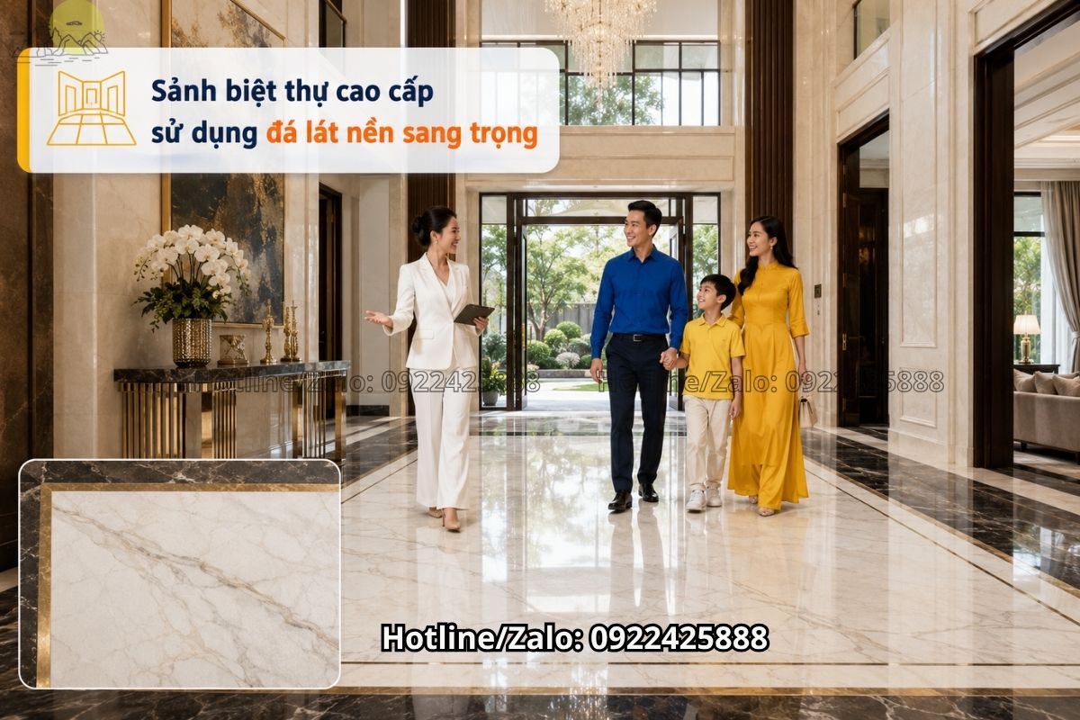 Đá Lát Sàn Đẹp cho phòng khách biệt thự sang trọng