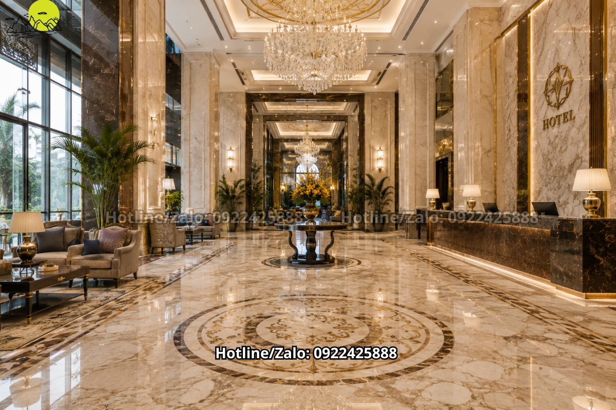 Đá Lát Sàn Đẹp bằng đá marble cho khách sạn và showroom