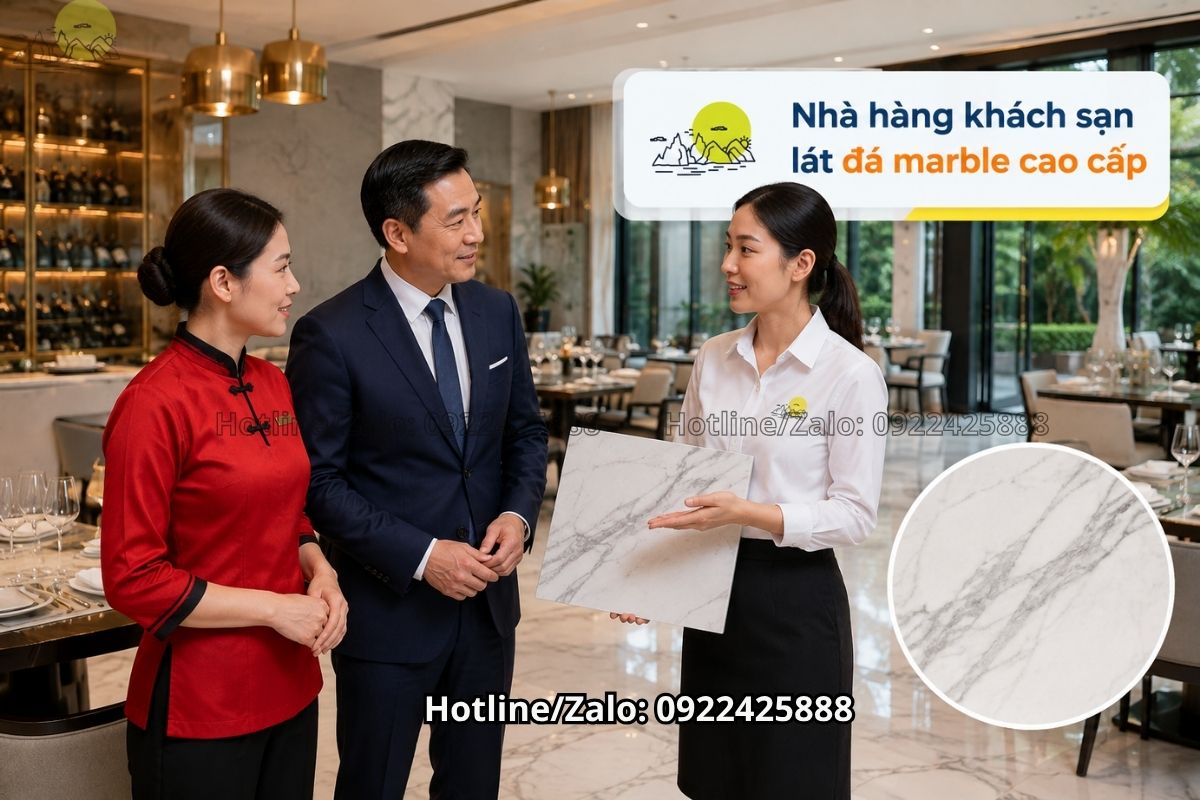 Đá marble lát sàn khách sạn nhà hàng sang trọng