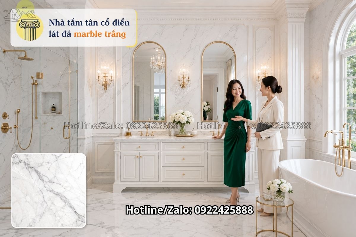 Đá Lát Sàn Đẹp cho nhà tắm với đá granite đá marble và đá nung kết