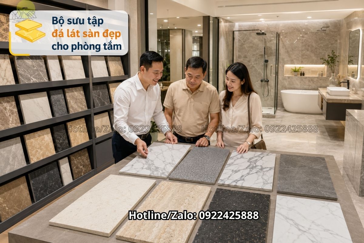 Bộ sưu tập đá lát sàn đẹp cho phòng tắm