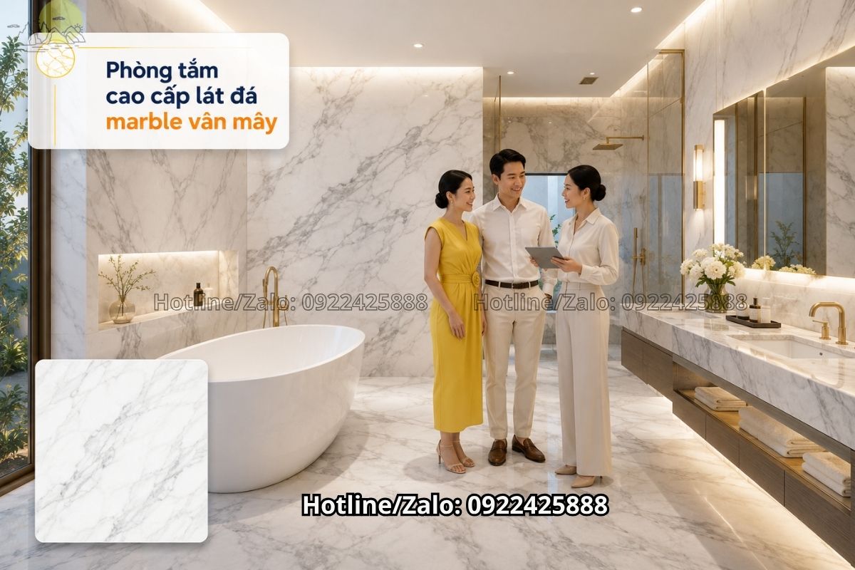 Đá nung kết màu xám lát sàn nhà tắm phong cách hiện đại