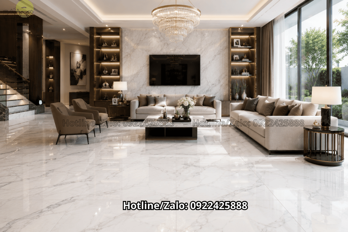 đá lát sàn phòng khách chất lượng cao
