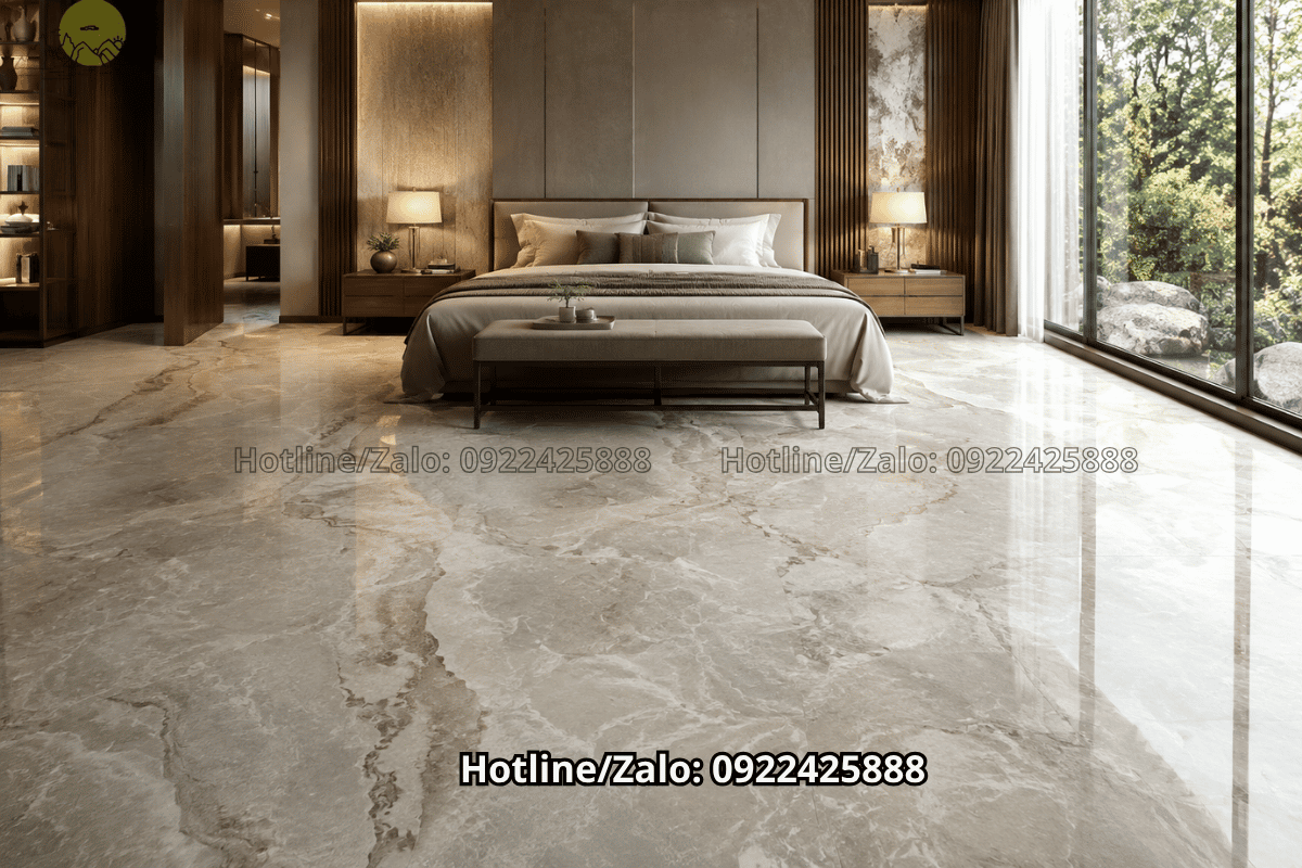 Phòng ngủ cao cấp sử dụng đá tự nhiên vân mây