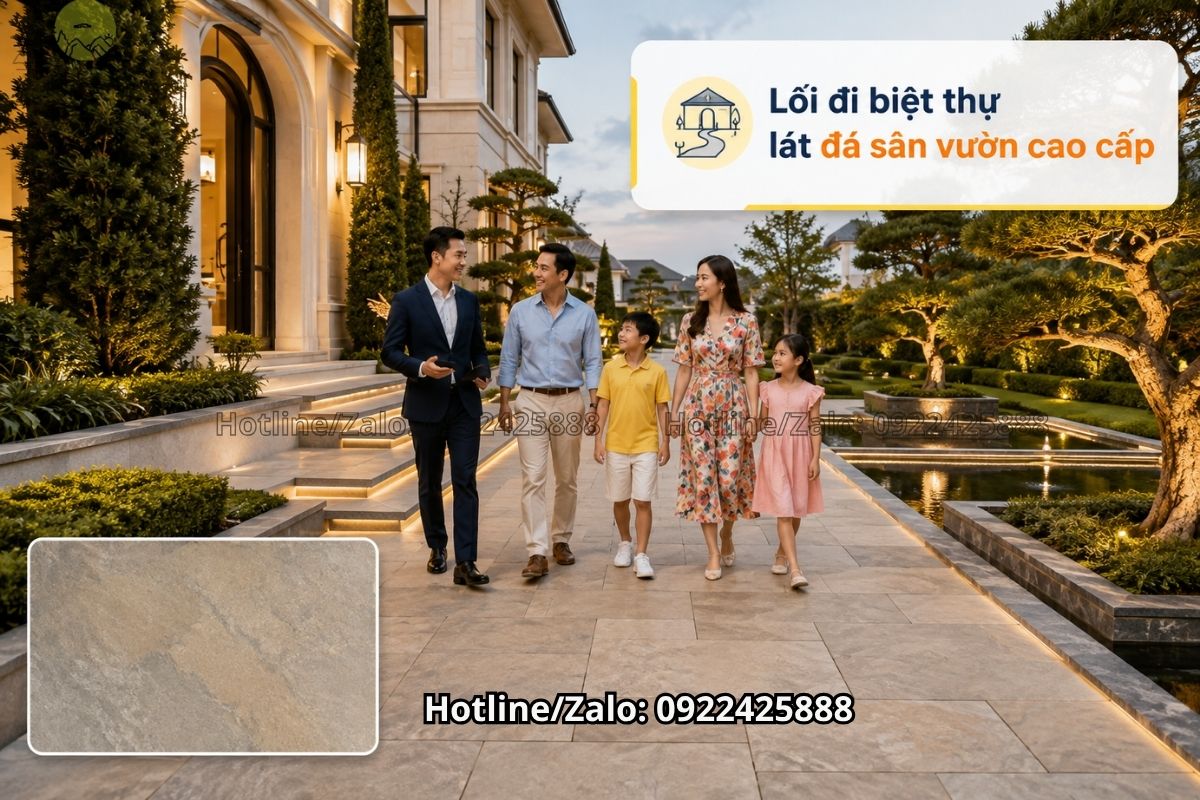 Đá lát sàn sân vườn lối đi biệt thự sang trọng hiện đại
