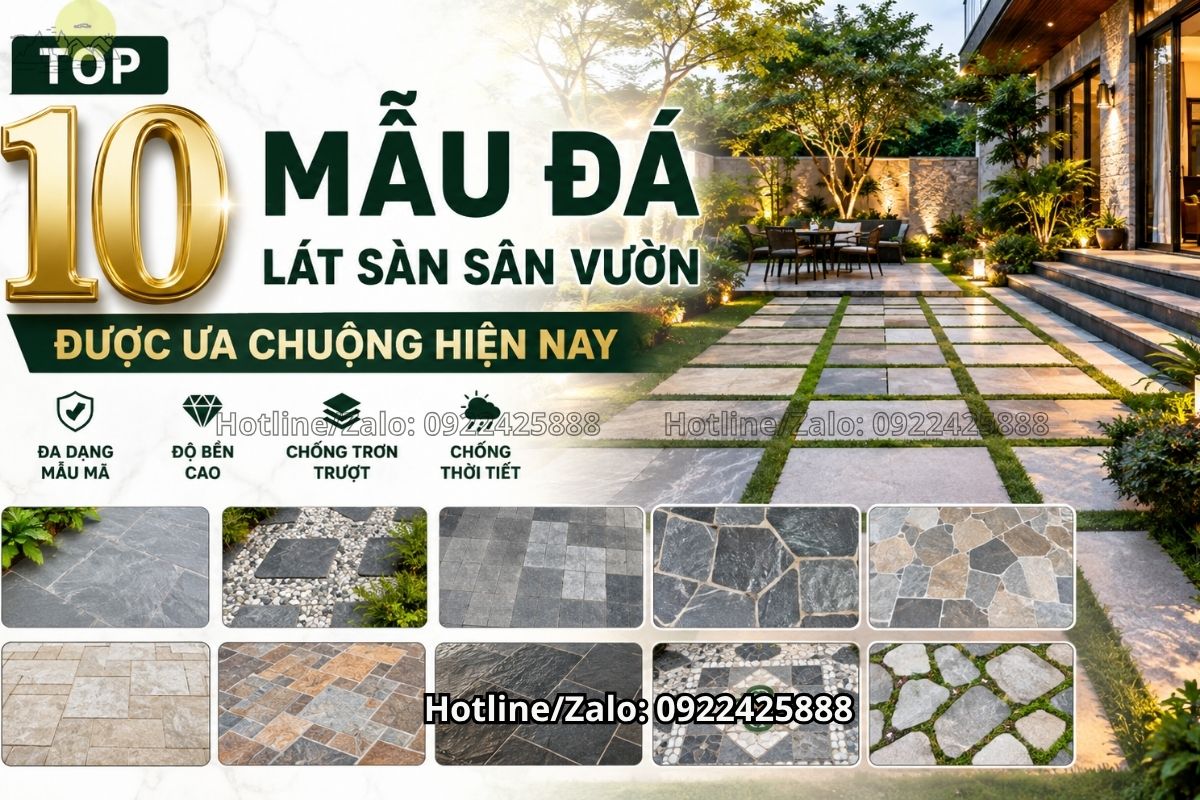 Top 10 Mẫu Đá Lát Sàn Sân Vườn Được Ưa Chuộng Hiện Nay