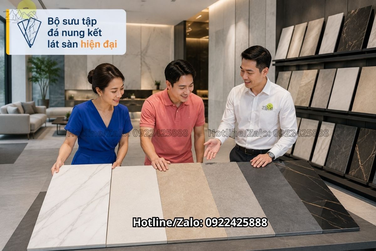 Các mẫu đá nung kết lát sàn đẹp cho nhà ở và biệt thự