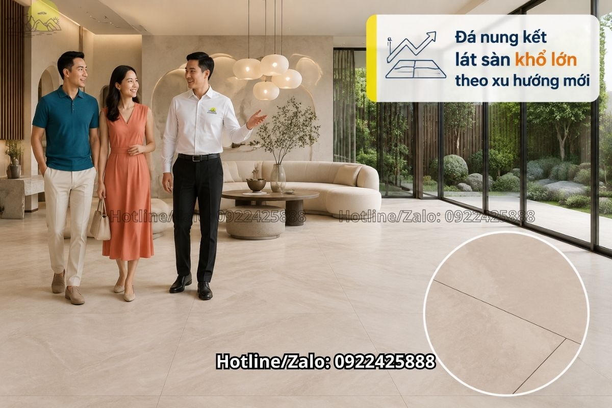 Vệ sinh đá nung kết lát sàn giúp duy trì độ bền và độ sáng bóng