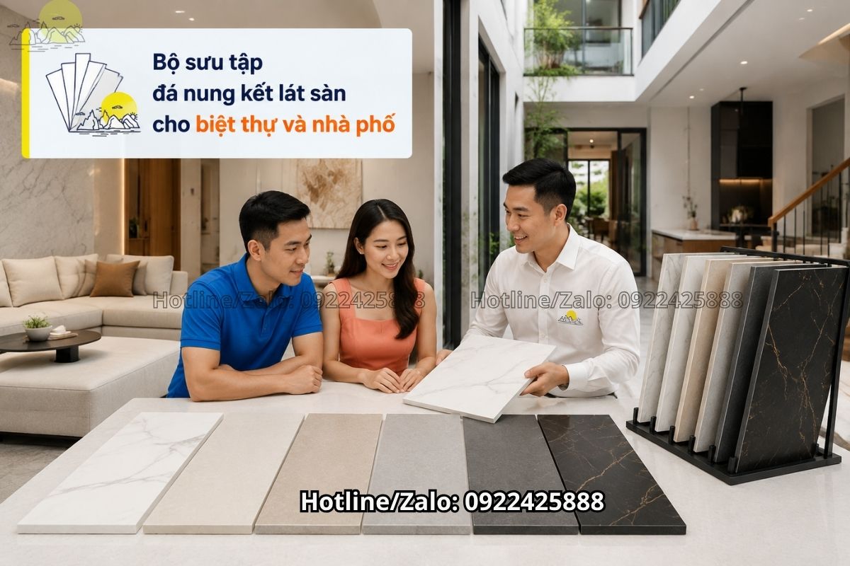 Đá nung kết lát sàn đẹp cho biệt thự nhà phố và công trình hiện đại
