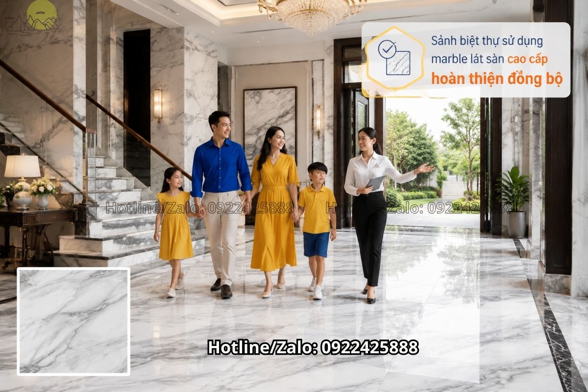 Marble lát sàn cao cấp cho sảnh biệt thự sang trọng và đẳng cấp