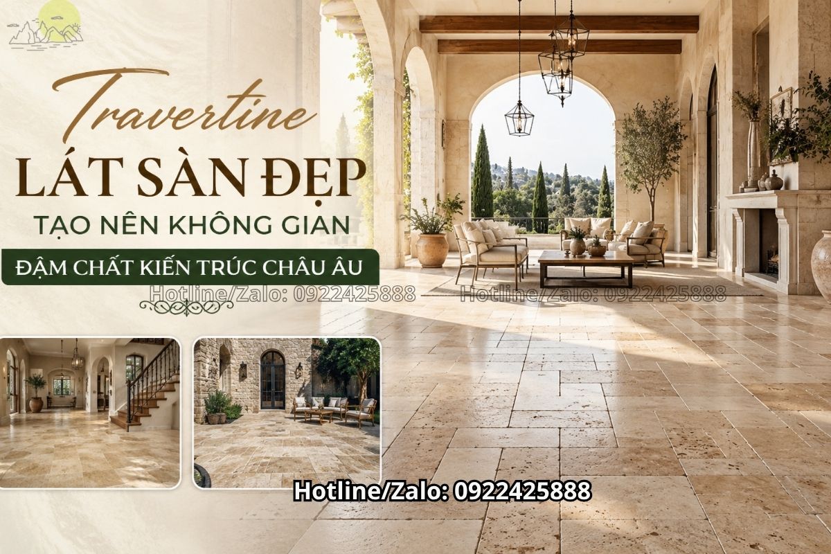 Travertine Lát Sàn Đẹp Tạo Nên Không Gian Đậm Chất Kiến Trúc Châu Âu
