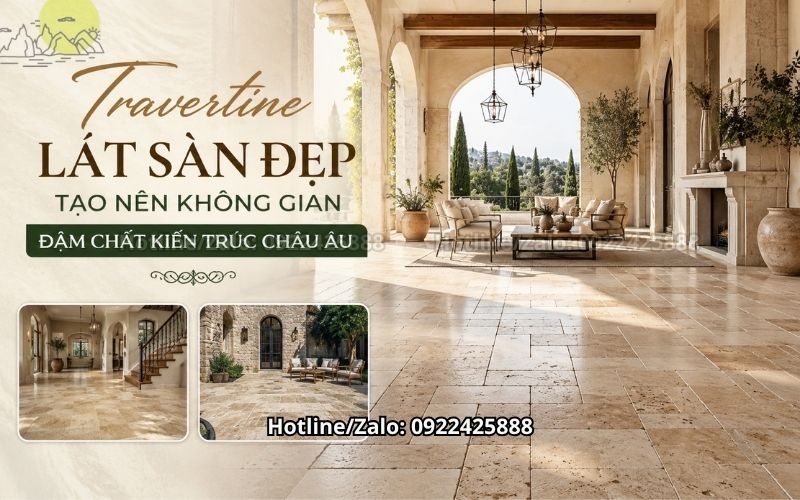Travertine Lát Sàn Đẹp Tạo Nên Không Gian Đậm Chất Kiến Trúc Châu Âu