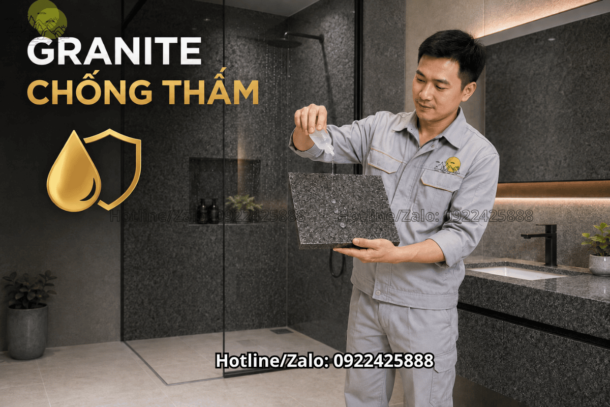 Đá granite ốp nhà tắm có độ bền cao và chống trầy xước