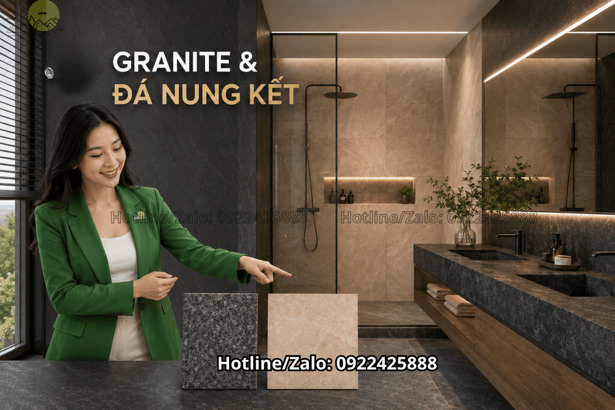 Đá marble ốp nhà tắm sang trọng với vân mây tự nhiên