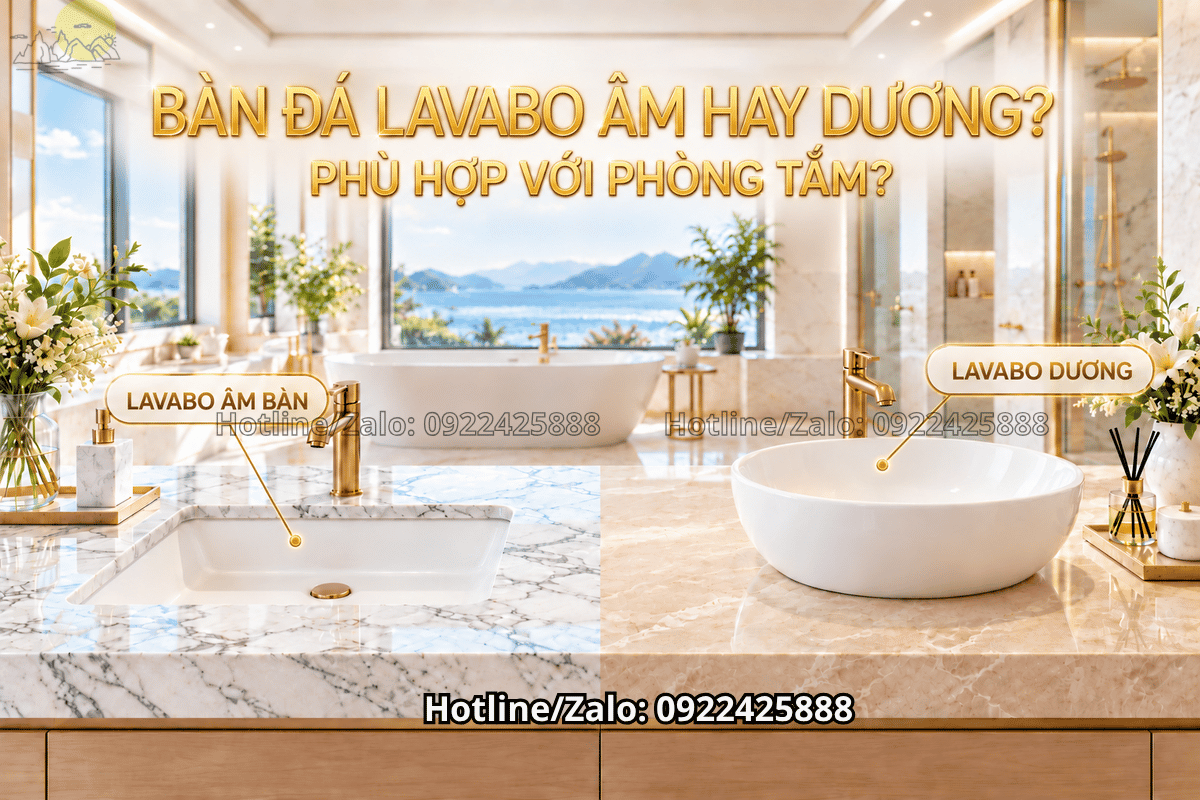 Bàn Đá Lavabo Âm Hay Dương Phù Hợp Với Phòng Tắm?