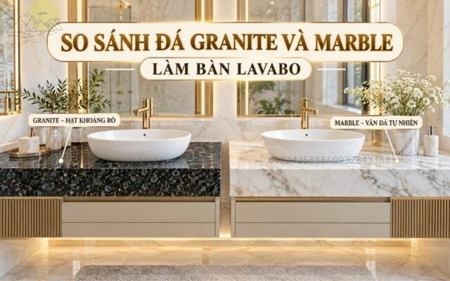 So Sánh Đá Granite Và Marble Làm Bàn Lavabo