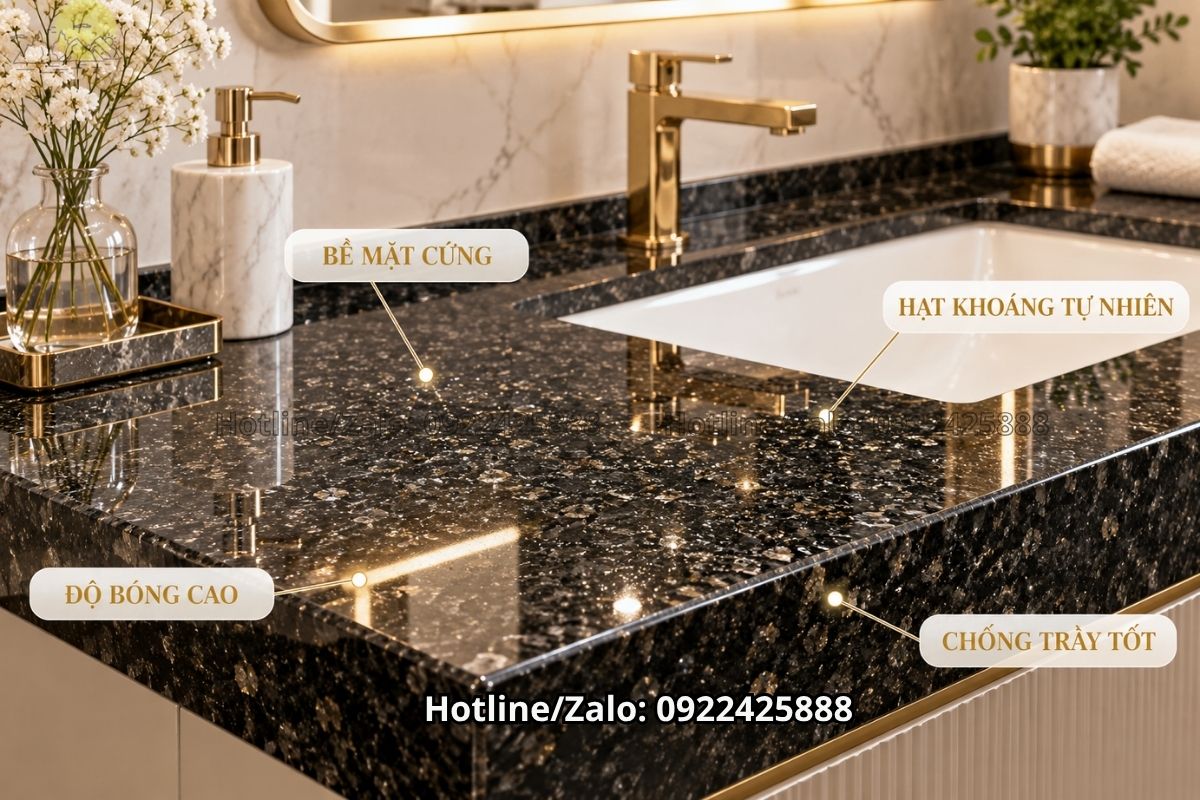 Đặc tính bề mặt đá granite sử dụng làm bàn lavabo