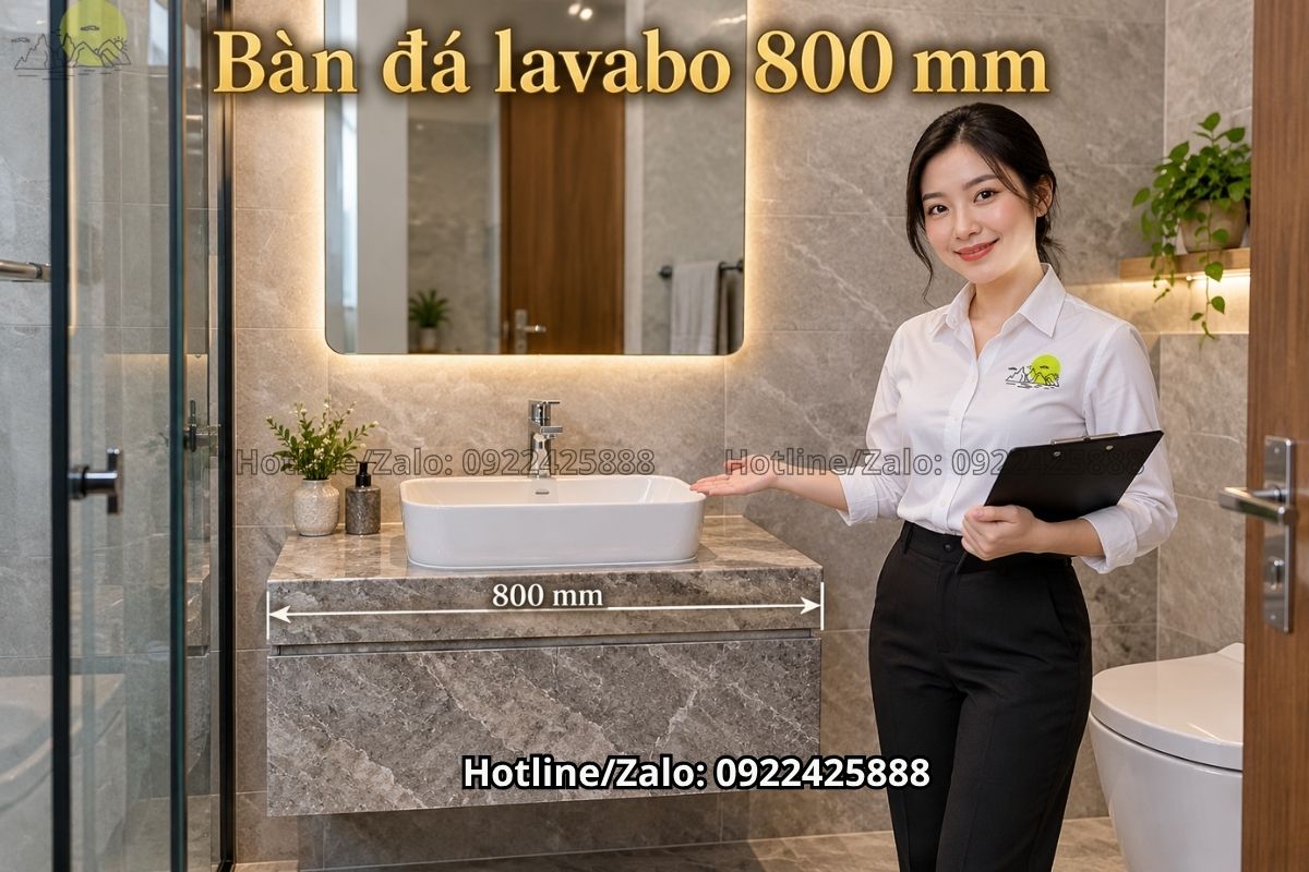 Bàn đá lavabo 800 mm cho phòng tắm nhỏ