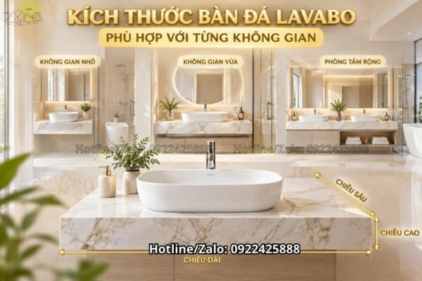 Kích Thước Bàn Đá Lavabo Phù Hợp Với Từng Không Gian