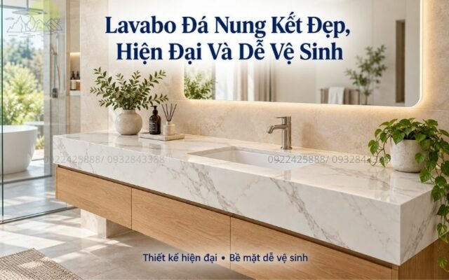 Lavabo Đá Nung Kết Đẹp, Hiện Đại Và Dễ Vệ Sinh