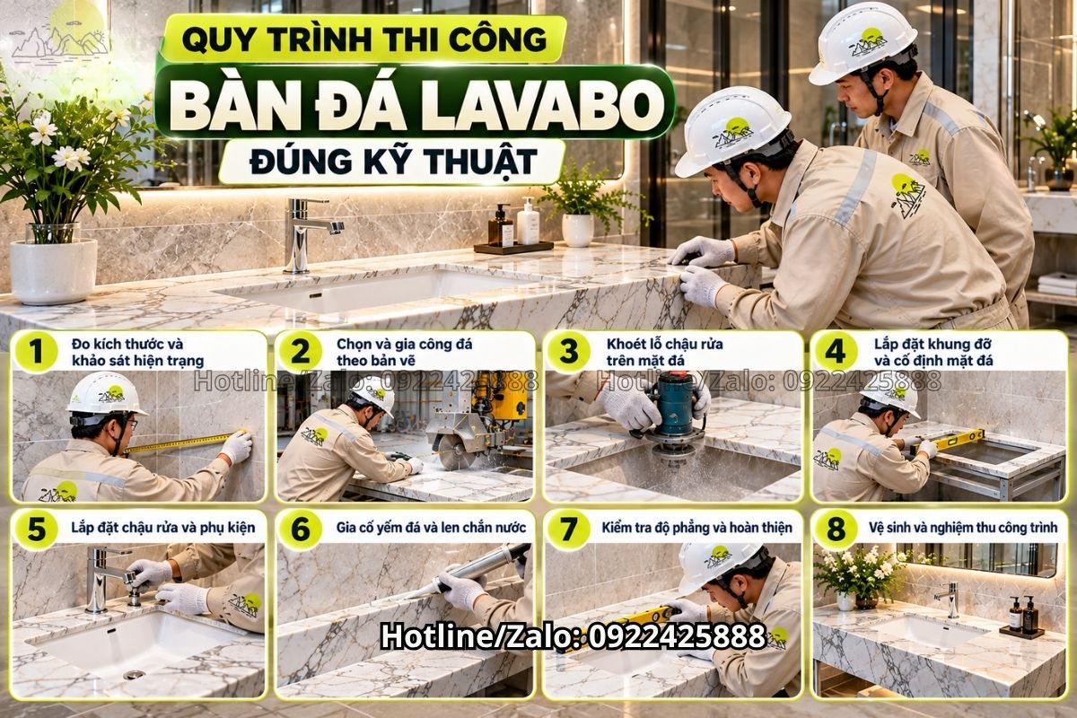 Quy Trình Thi Công Bàn Đá Lavabo Đúng Kỹ Thuật